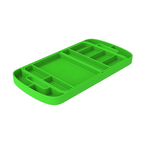 S&B Flexible Non-Slip Silicone Tool Tray | Tool Mat | Tool Organizer | Tool Holder (3pc Set, Lime Green, 80-1000)
