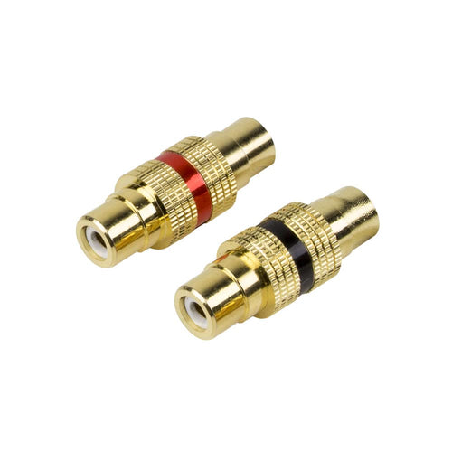 METRA ELECTRONICS RAPTOR PRO SERIES GOLD RCA BARREL CONNECTOR (RFF) - FEMALE TO FEMALE