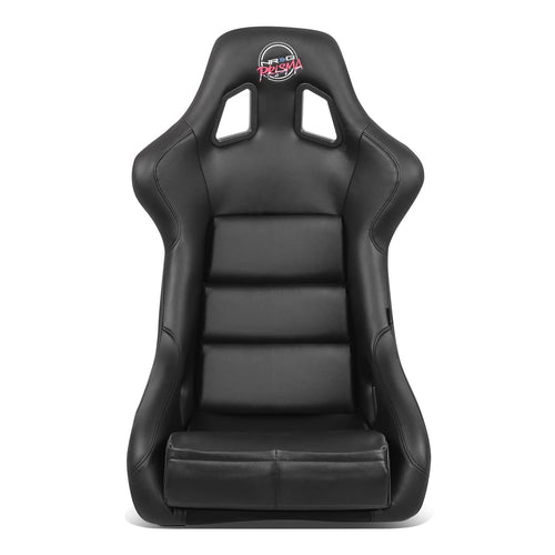 Bucket Racing Seat NRG Innovations FRP-302BK-V Double Layer FRP Black Vinyl Wrapped Mixed-density Foam 5 Point Harness Compatibility