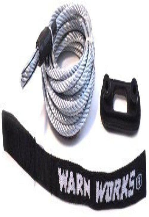 PullzAll WARN 76065 Portable Electric Winch Accessory: Replacement Galvanized Steel Cable Wire Rope with Hawse Fairlead, 7/32" Diameter x 15' Length