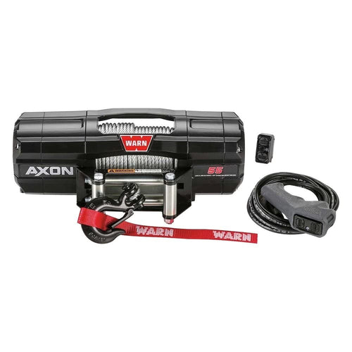 AXON 55 WARN Powersports Winch With Steel Rope and HUB Wireless Receiver: 1/4" Diameter x 50' Length, 2.75 Ton (5,500 lb) Pulling Capacity
