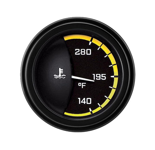 AX26YBLF Classic Instruments Autocross Yellow 2-1/8" Water Temperature Gauge