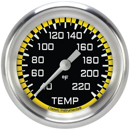AX329YAPF Classic Instruments AutoCross Yellow 2-5/8" Stock Eliminator Temperature Gauge