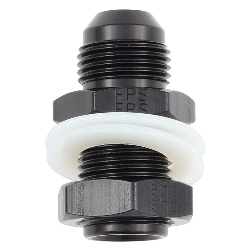 Fuel Cell Bulkhead -8AN Fragola w/Washers and Nut - Black