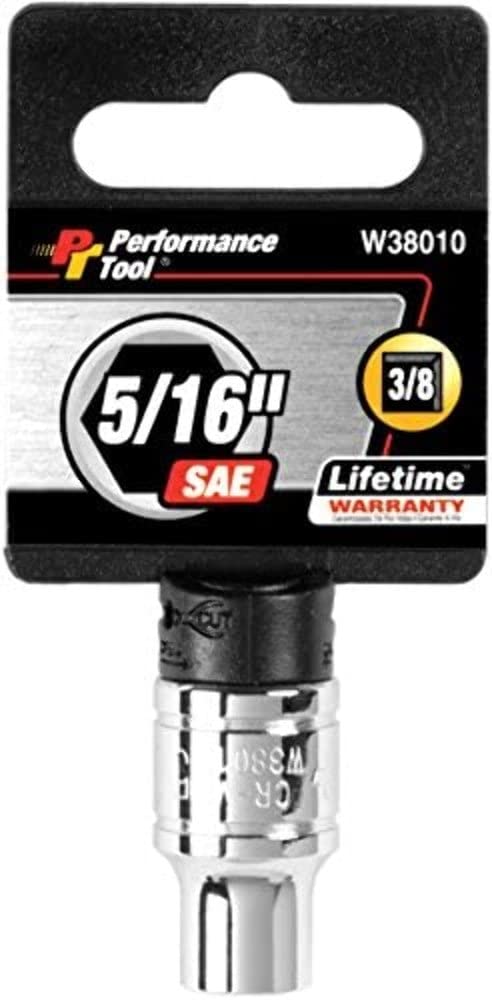 W38010 Performance Tool 6-Point Socket, 3/8-Inch Drive, 5/16