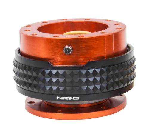 NRG Innovations Gen 2.1 NRG-SRK-210OR-BK Steering Wheel Quick Release Adapter Kit, 6x70 and 6x74mm Bolt Patterns, Orange Body/Black Pyramid Ring