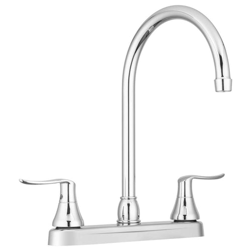 Dura Faucet RV DF-PK330HLH-CP Elegant J-Spout Swivel Kitchen Sink Faucet, Two Handle (Chrome)