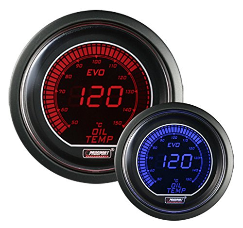 EVO Series Oil Temperature Gauge- Electrical Red/Blue 52mm (2 1/16")
