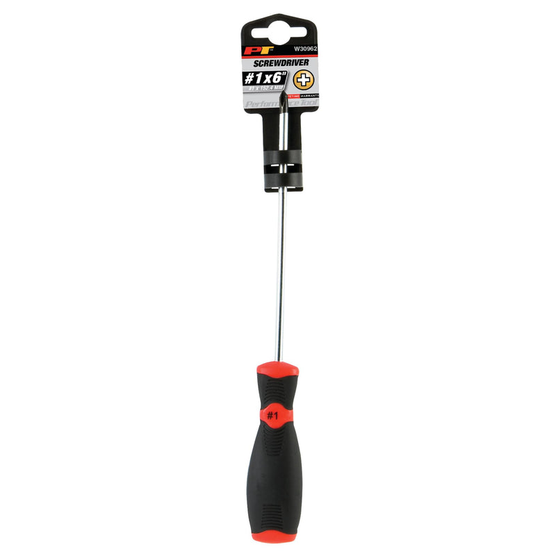 Black & Red Performance Tool W30962 Phillips Screwdriver, #1 x 6-Inch