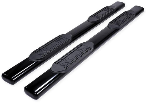 Truck Running Boards Trailfx A8244B Fits Ram 1500 Crew Cab 2011-2018 Oval 6 Inch Straight Side Bars with Step Pads, Powder Coated Black Steel, Welded End Caps, Rocker Panel Mount