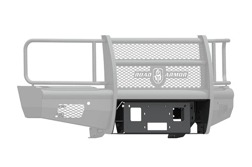 Vaquero ROAD ARMOR Front Winch Plates - Texture Black 2015-2019 Chevy 2500 3500