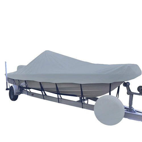 Carver Performance Poly-guard By Covercraft Styled-to-fit Boat Cover F/21.5&39; V-hull Center Console Shallow Draft Boats - Grey