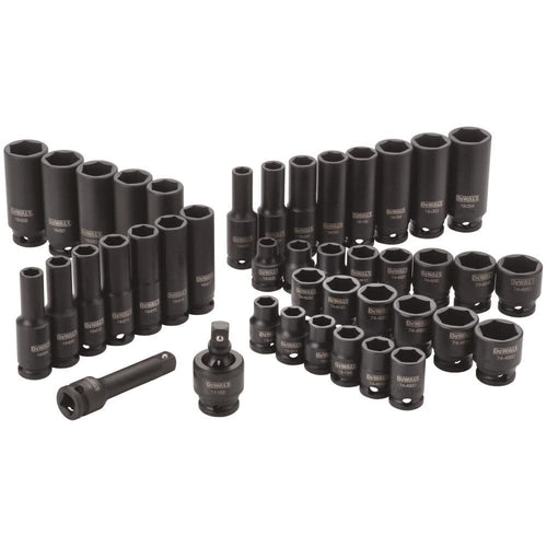 DEWALT Socket Set Impact, Combination, SAE/MM, 3/8-Inch Drive, 42-Piece (DWMT19248)