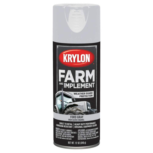 Krylon Spray Paint Farm & Implement, High Gloss, Ford Gray, 12 oz