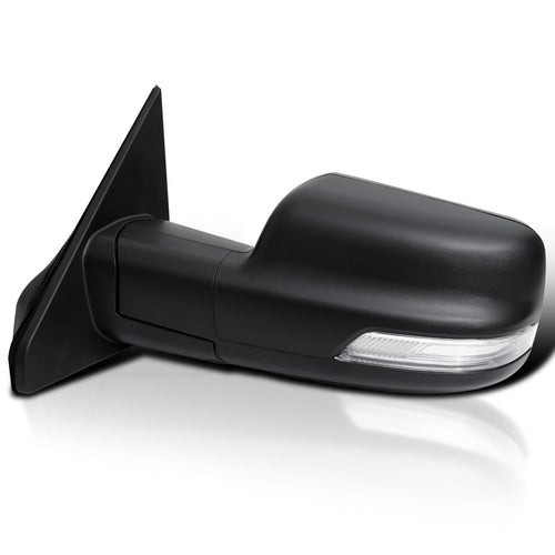 Power Spec-D Tuning Black Heated + LED Signal + Blind Spot Monitor BSM Left Driver Side Mirror Compatible with 2019-2024 Ram 1500
