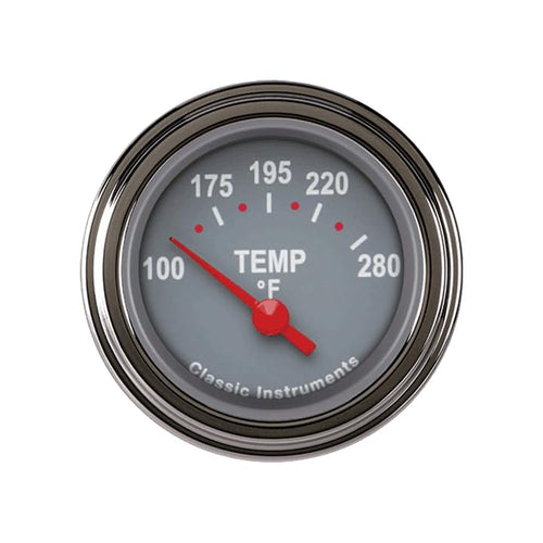Gray Temp Gauge Classic Instruments TE26GSLF Tetra Series
