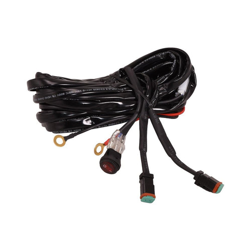 Replacement Wiring Harness for TrailFX Fog Light Cube Pairs, 9.4 Foot, Waterproof Deutsch Connector, Rocker On/Off Switch, 30A Fuse, 12V Relay TrailFX WRHRNSS2