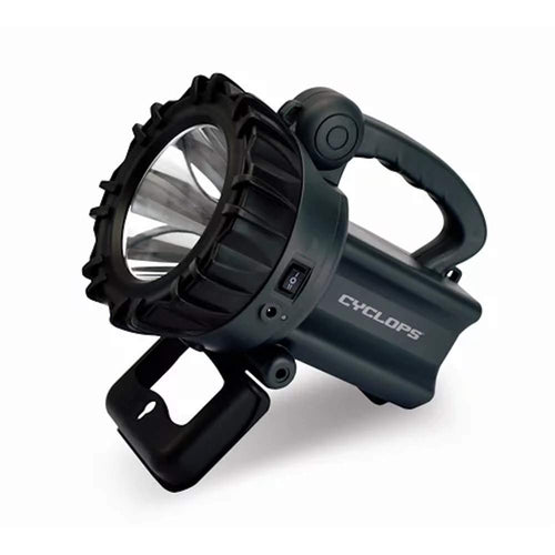 Rechargeable Cyclops Portable Handheld 10-Watt 850 Lumens Spotlight with AC/DC Charger/12V DC Car Plug Adapter