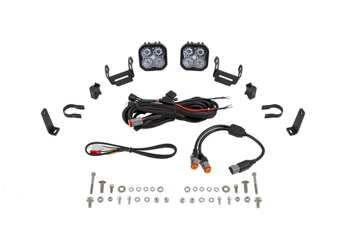 Diode Dynamics SS3 LED Pod Light Kit Bumper compatible with Polaris RZR Pro 2020-2023, White Combo Sport