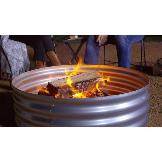 GHP Group Infinity Galvanized Pleasant Hearth OFW815FR fire Ring, Silver