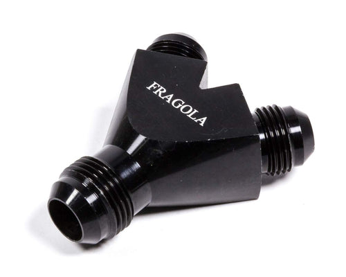 Y-Fitting Fragola -10AN Male Inlet x -8AN Male Outlets Black