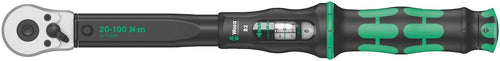 Wera - 5075611001 torque wrench "Click-Torque B 2 with reversible ratchet, 3/8" x 20-100 Nm", black/green