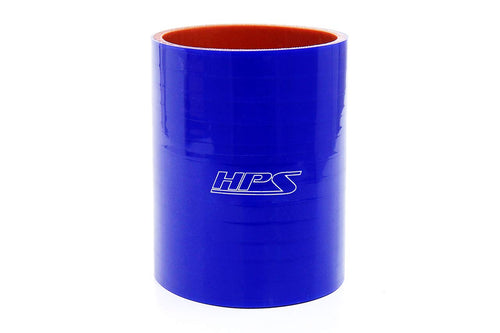 HPS Silicone HTSC-432-L4-BLUE High Temperature 4-ply Reinforced Straight Coupler Hose, 45 PSI Maximum Pressure, 4" Length, 4.31" ID, Blue