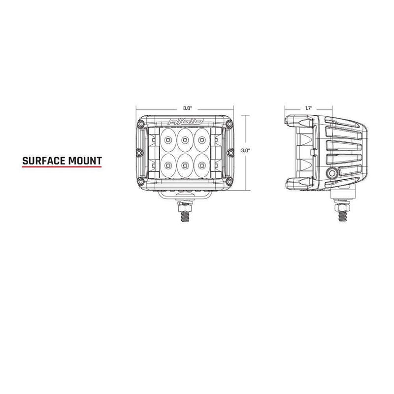 D-SS PRO RIGID INDUSTRIES Side Shooter, Flood Optic, Surface Mount, Black Housing | Single