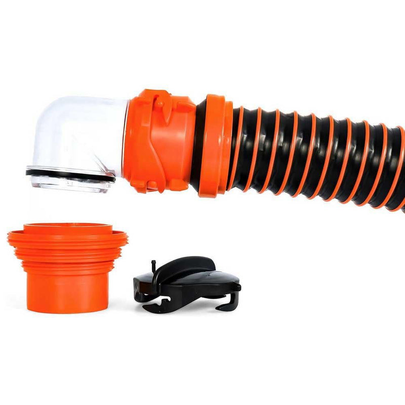 20-Foot Camco RhinoEXTREME Sewer Hose Kit/RV Camper | Features TPE Technology for Abrasion Resistance and Crush Protection | Includes Pre-Attached Rhino Swivel Fittings (39867)