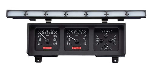 Dakota Digital VHX System Compatible with 1980-86 Ford Pickup-Black Alloy Style Face w/Red Display