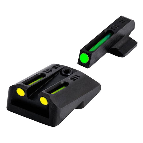 Tritium & Fiber-Optic TRUGLO Handgun Sight | Durable Compact High-Visible Green Front & Yellow Rear Night Sight Set, Compatible with 1911 .260/.450 Handguns