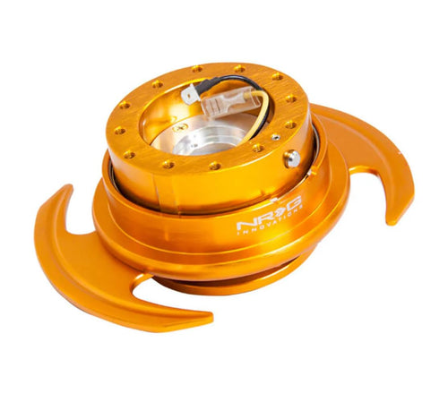 NRG Innovations GEN 3.0 NRG-SRK-650RG Race Steering Wheel Quick Release Hub Adapter, 6-Hole Design & 6x70 and 6x74mm Bolt Patterns, Gold Body/Rose Gold Ring With Handles