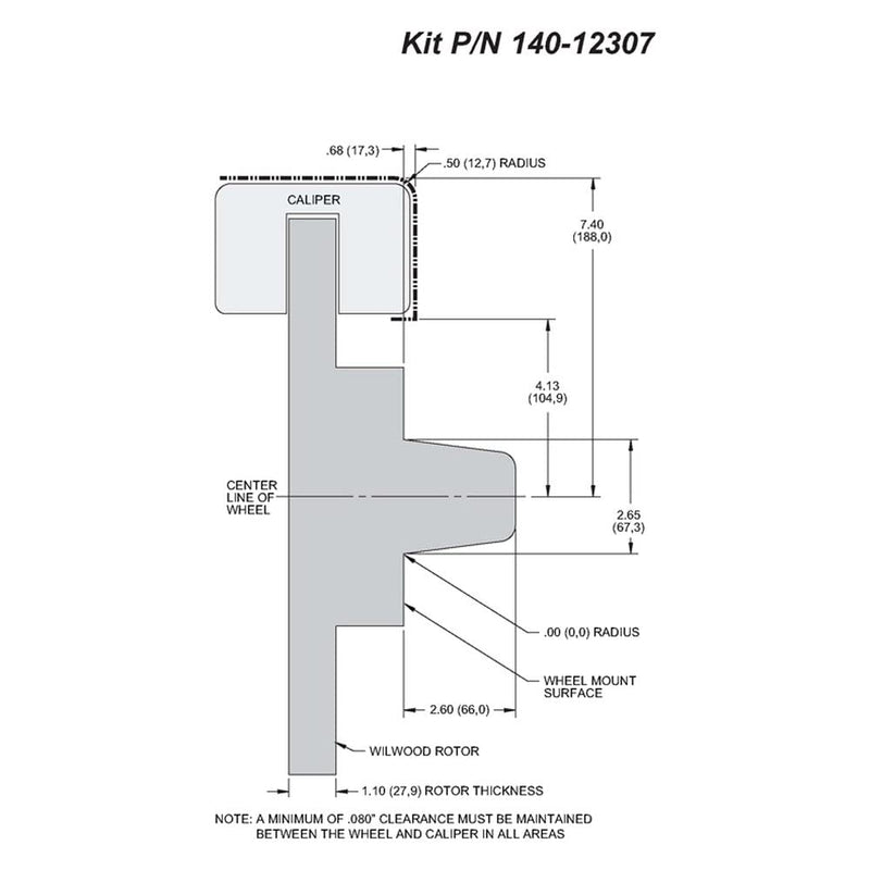 12.88" FNSL6R Hub Front Kit, Drill-Zinc