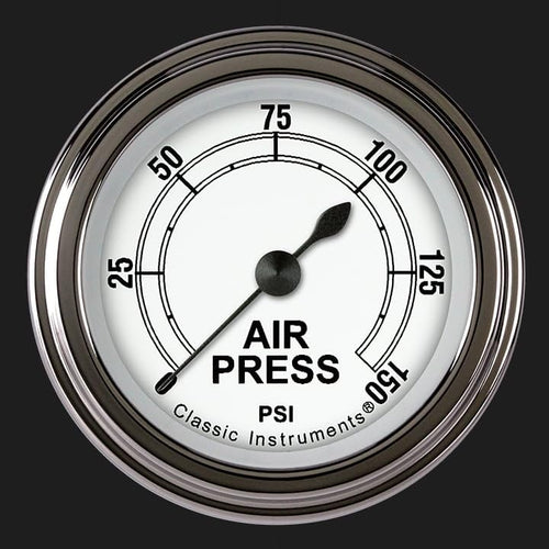 Classic Instruments Classic White CW118SLF 2-1/8" Air Pressure Gauge 150 PSI Electric
