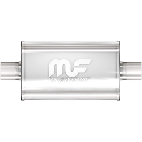 MagnaFlow Exhaust Performance Muffler 12249: 3"/3" Inlet/Outlet, 5x8x18" Oval, Stainless Steel, Satin Finish