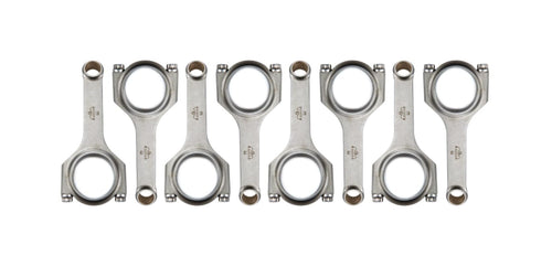 Eagle Specialty Connecting Rod, CRS6125O3DL19, H Beam, 6.125 in Long, Bushed, 7/16 in Cap Screws, ARPL19 Bolt, Forged, Steel, Compatible with GM LS-Series, Set of 8