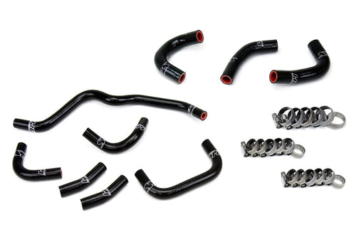 HPS Performance Silicone Black Oil Cooler and Throttle Body Hose Kit for 2000-2003 Honda S2000 2.0L F20C AP1, 57-2079-BLK