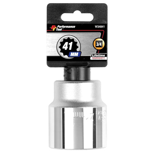 W34841 Performance Tool 3/4-Inch Drive 12-Point Standard Socket 41mm