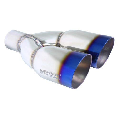 Megan Racing MR-UT-TBT-DS 3.5" Stainless Racing universal Twin Burnt Roll Tip