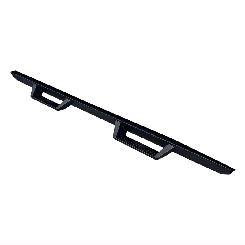 TrailFX Drop Hoop DHS015B Nerf Bars with Down Steps for Dodge Ram 1500 Quad Cab 2009-2024 Matte Black Powder Coated Steel Rocker Panel Mount