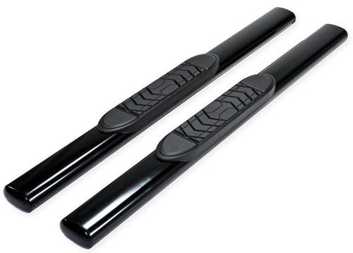 Truck Running Boards Fits Ram 1500 2011-2018 Standard Cab Oval 5 Inch Straight Wheel-to-Wheel Nerf Bars with Step Pads – Black Powder Coated Steel Rocker Panel Mount TrailFX A7054B