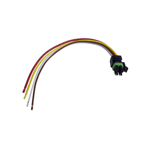Kwikee Electric RV Step Replacement 4-Way Wiring Plug with Packard Connector for 5th Wheel RVs, Travel Trailers and Motorhomes, 4-Pin Pre-Wired Harness with Male Connection - 369243