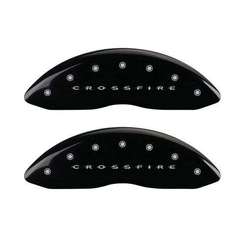 MGP 32010SCRFBK Caliper Covers Crossfire Black - Engraved Front & Rear44; Set of 4
