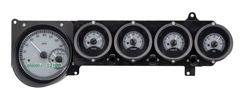 Dakota Digital VHX-70D-STD-S-W Gauge Instrument System Compatible with 1970-74 Mopar E-Body: Challenger & Barracuda Silver Alloy White Backlighting