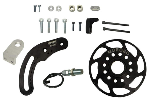 Moroso Crank Trigger Kit 60010 w/Adjustable Timing Pointer, Fits Small Block Ford 289-351W Engines, Fits 7.0" OD Balancers w/ 4 Bolt Ford Pattern