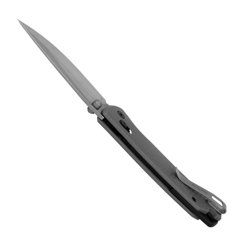 Kershaw Pocket Knife Sequence, Gray Design, 3.32 Inch Stainless Steel Drop Point Blade, EDC with Manual Opening, Reversible Deep Carry Pocketclip, Everyday Carry Pocket Knife for Men and Women