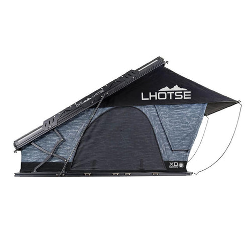 XD Lhotse - Overland Vehicle Systems - Clamshell Aluminum Roof Top Tent, 2 Person, Grey Body & Black Rainfly