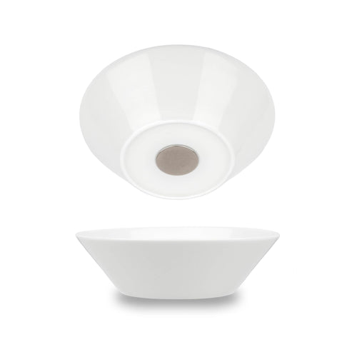 Non-Slip silwy® Magnetic Porcelain Bowls (Set of 2) - Ideal for Camping, Caravaning, and Boating - Stackable Without Rattling