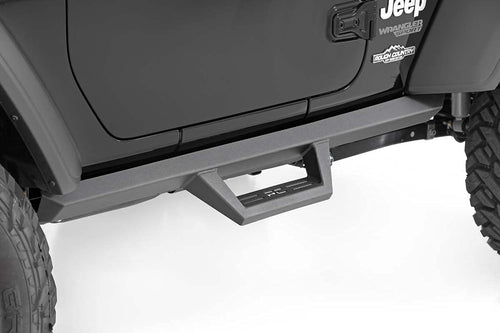 Rough Country Nerf Steps Wheel to Wheel for 2018-2022 Jeep Wrangler JL - 90761 Black