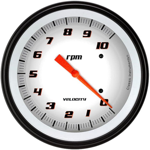 Velocity White Classic Instruments VS71WBLF 4 5/8" Tach 10K